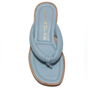 BAND OF THE FREE Solana Sky Blue Leather Padded Flip Flop